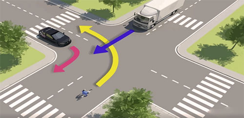 حق تقدم در چهارراه هم عرض بدون تابلو