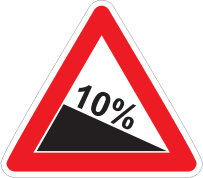 شیب سرازیری ۱۰ درصد