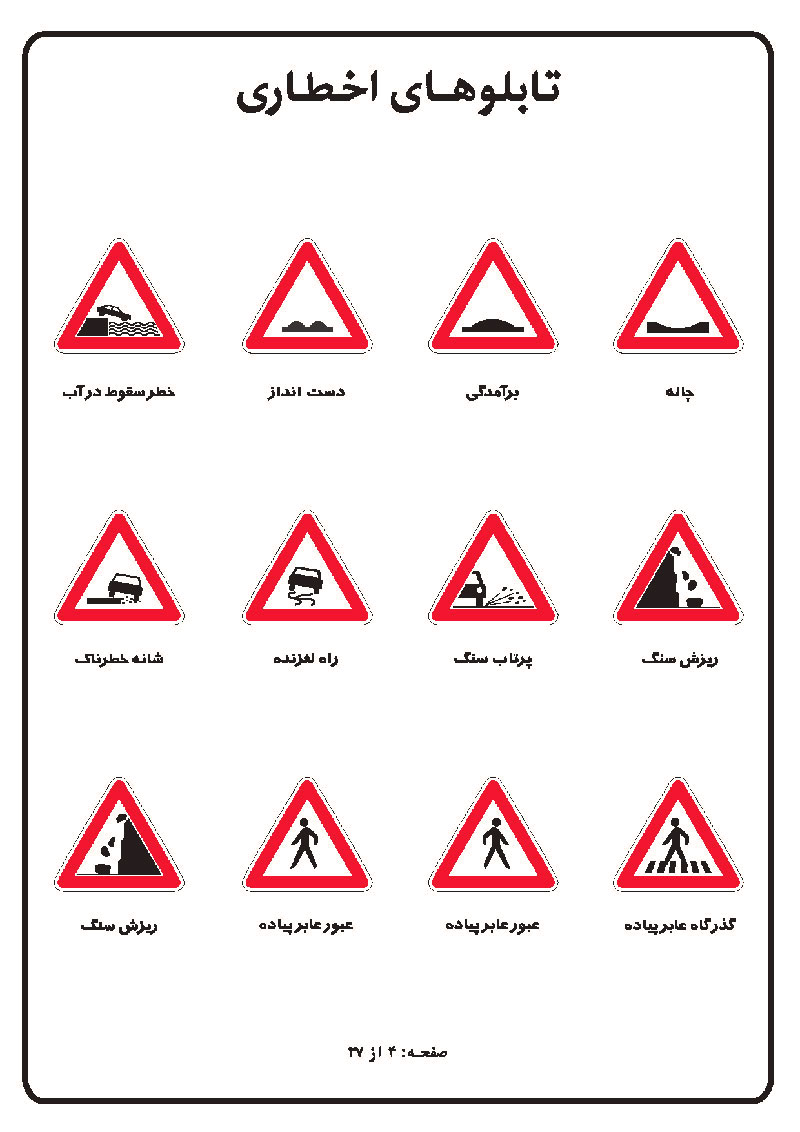 آموزش تصویری علائم رانندگی