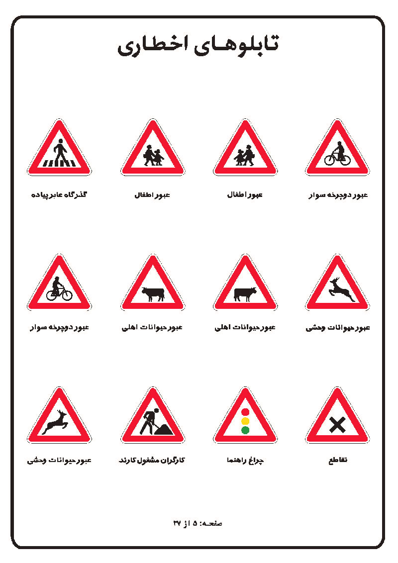 آموزش تصویری علائم رانندگی