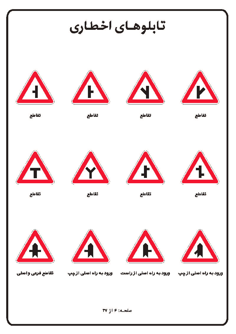 آموزش تصویری علائم رانندگی