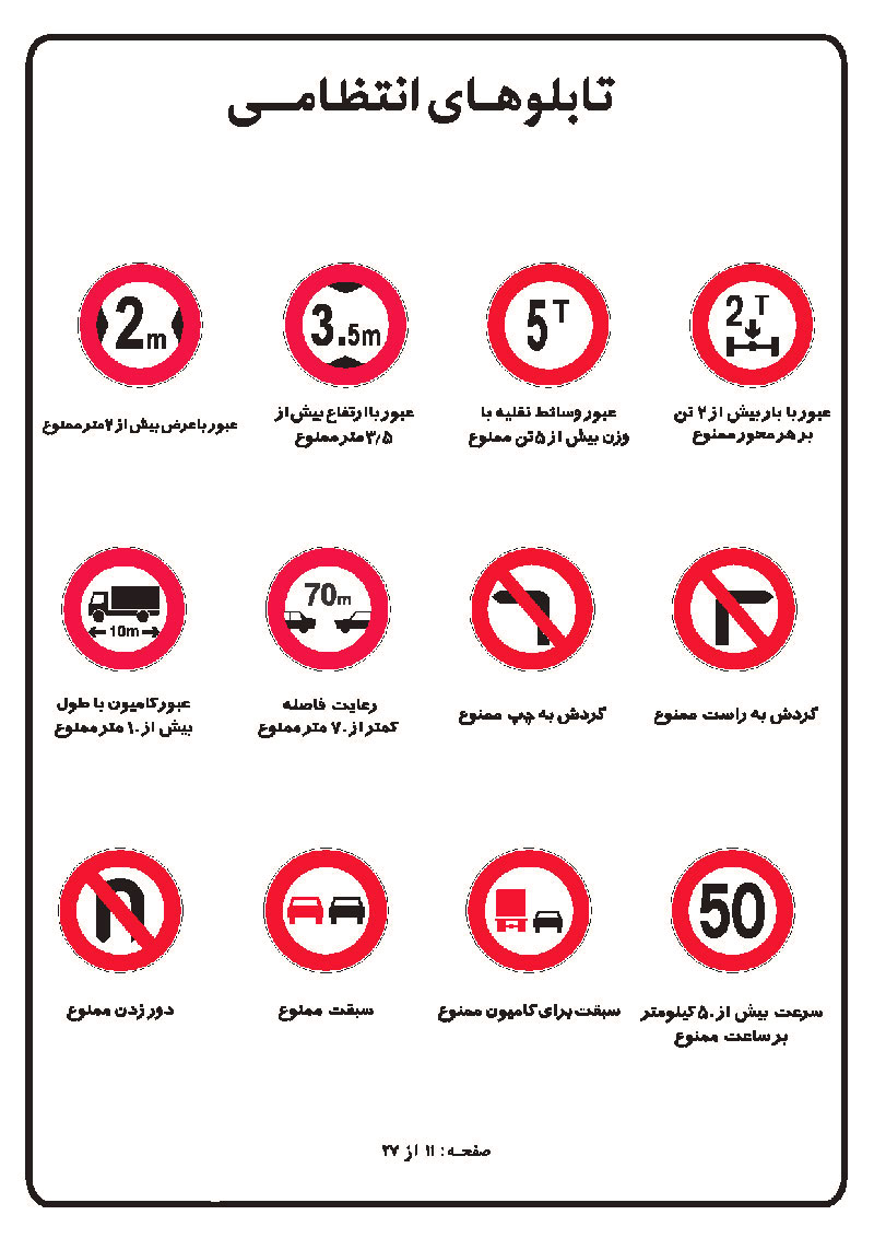 تابلوهای انتظامی
