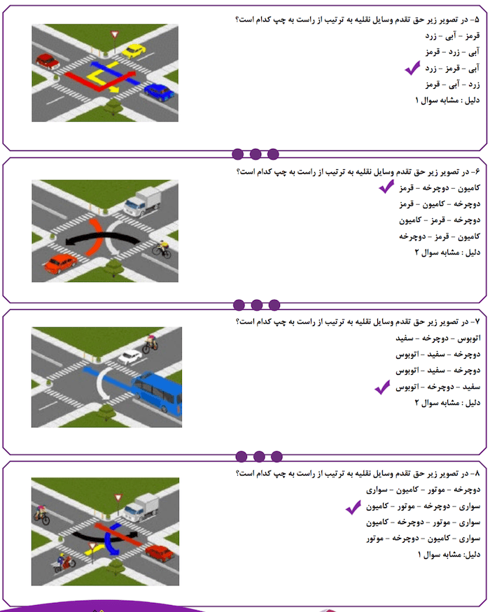 سخت ترین نمونه سوالات آیین نامه از بخش حق تقدم
