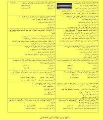 لیست آزمون آیین نامه اصلی ‬