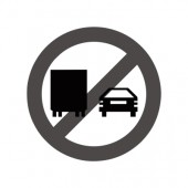 تابلو پایان سبقت ممنوع برای کامیون